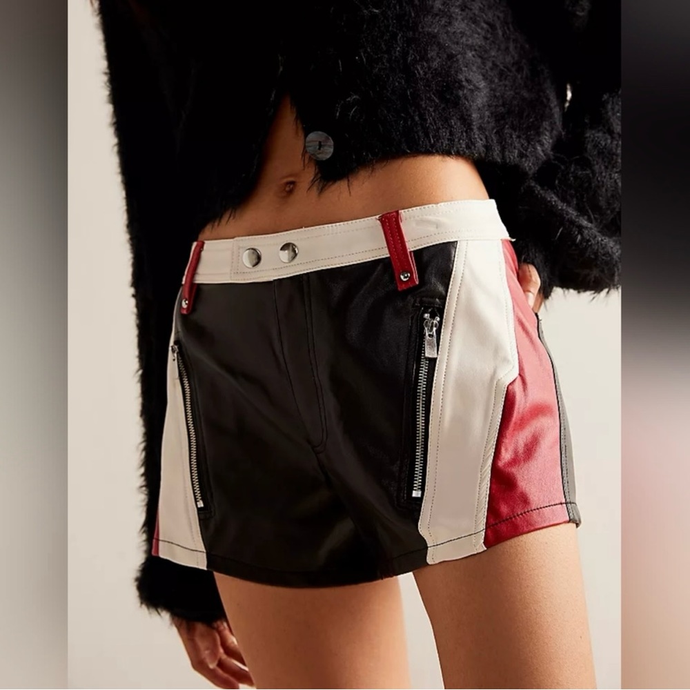 NWT Free People Photo Finish Vegan Moto Shorts - 6, 8, 10 & 12